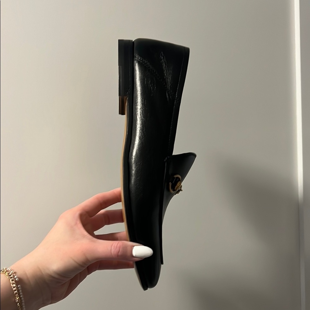 Gucci never worn Black Loafer with Gold Accent - Picture 2 of 3